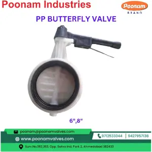 PP Butterfly Valve 6 to 8 inch